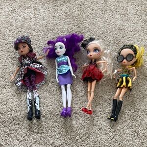 Lot of four after high dolls, B doll, ladybug, doll
